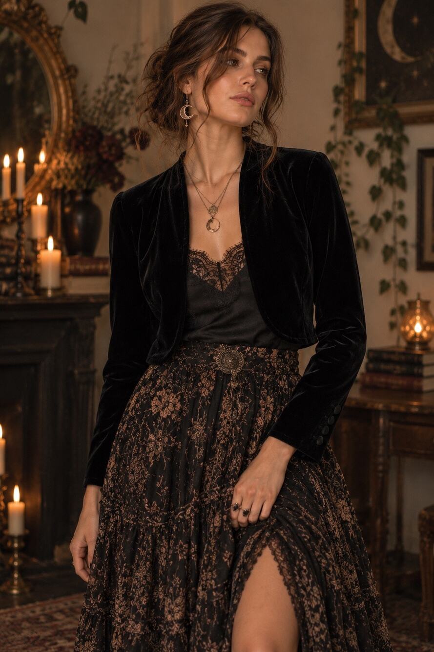 Joseph Ribkoff Women’s Black Velvet Bolero Jacket Size 14 Long Sleeve Elegant